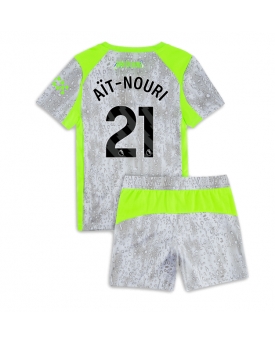 Billige Fotballdrakt Manchester City Rayan Ait-Nouri #21 Replika Tredjedraktsett Barn 2025-26 Kortermet (med bukser)